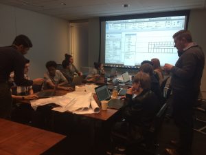 The architecture team gets hands-on learning with Revit Architecture.